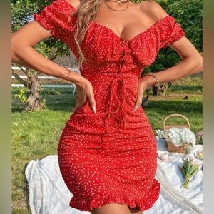 Red Polka Dot Dress ♥️🤍 Size S